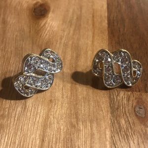 Vintage Gold and Rhinestone Earrings